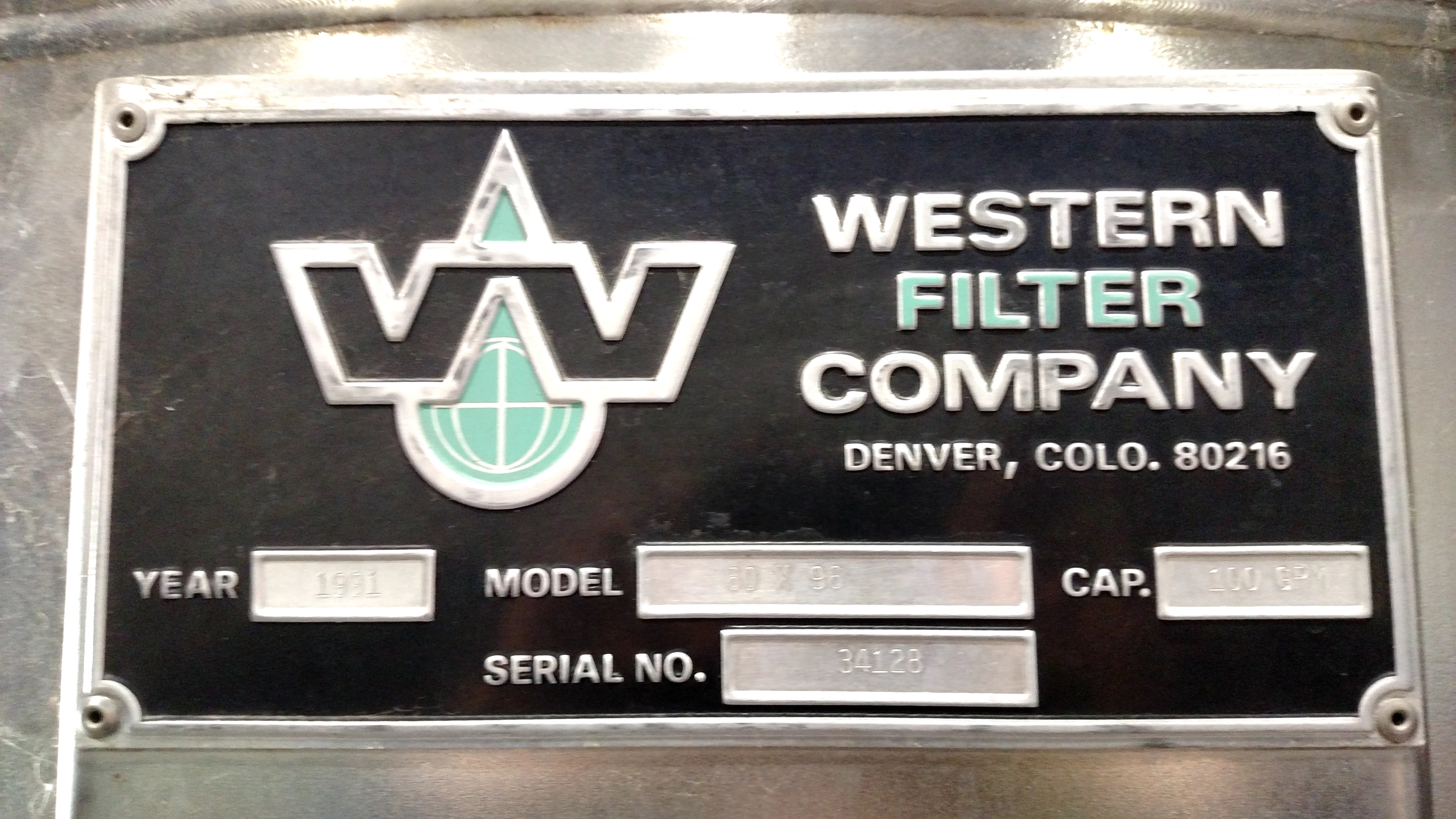 Western Filter 316 SS Carbon Filter Tank United Food & Beverage