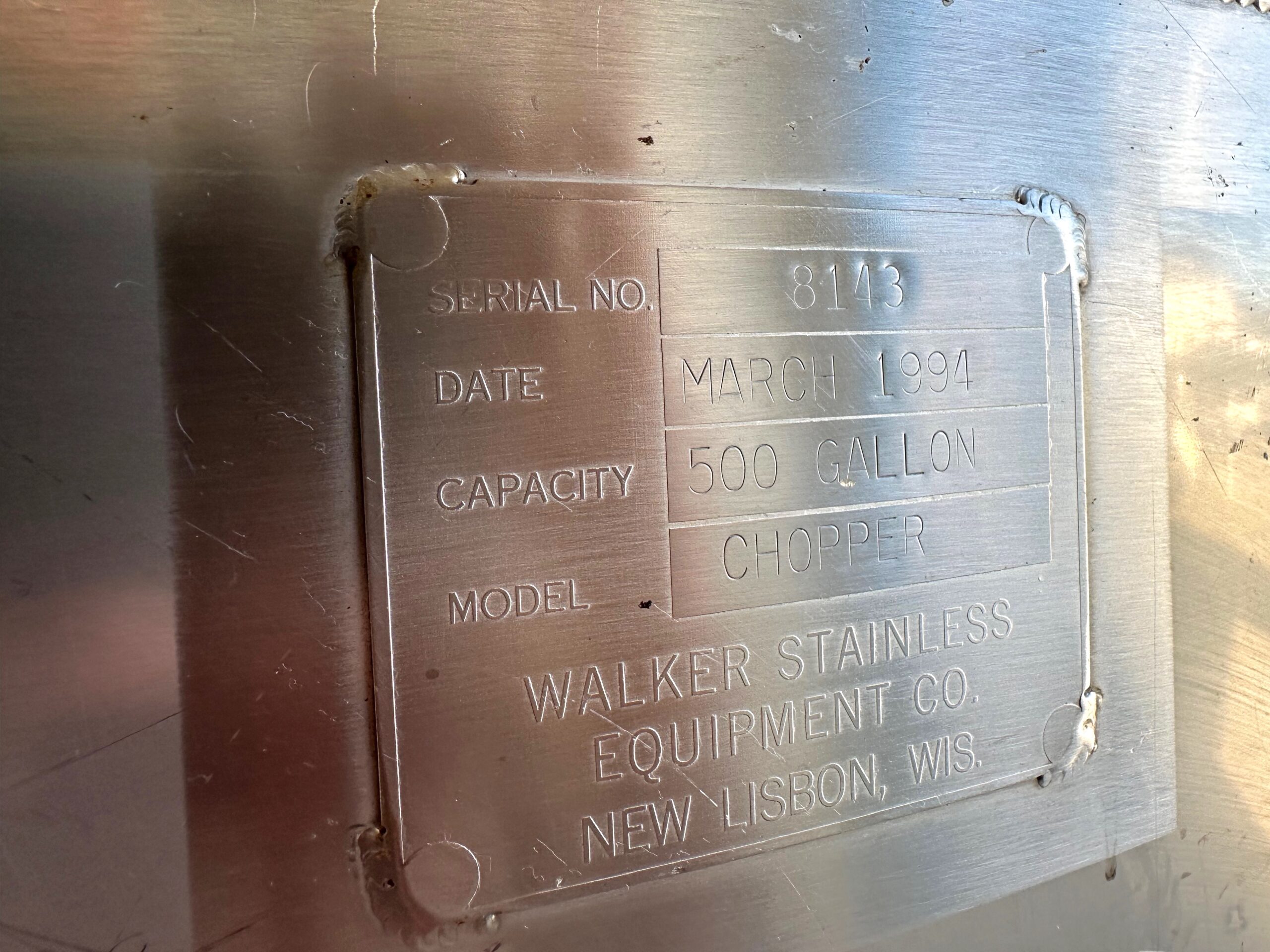 Walker 500 Gallon Chopper Tank for Frozen Juice Concentrate Blocks - Image 9