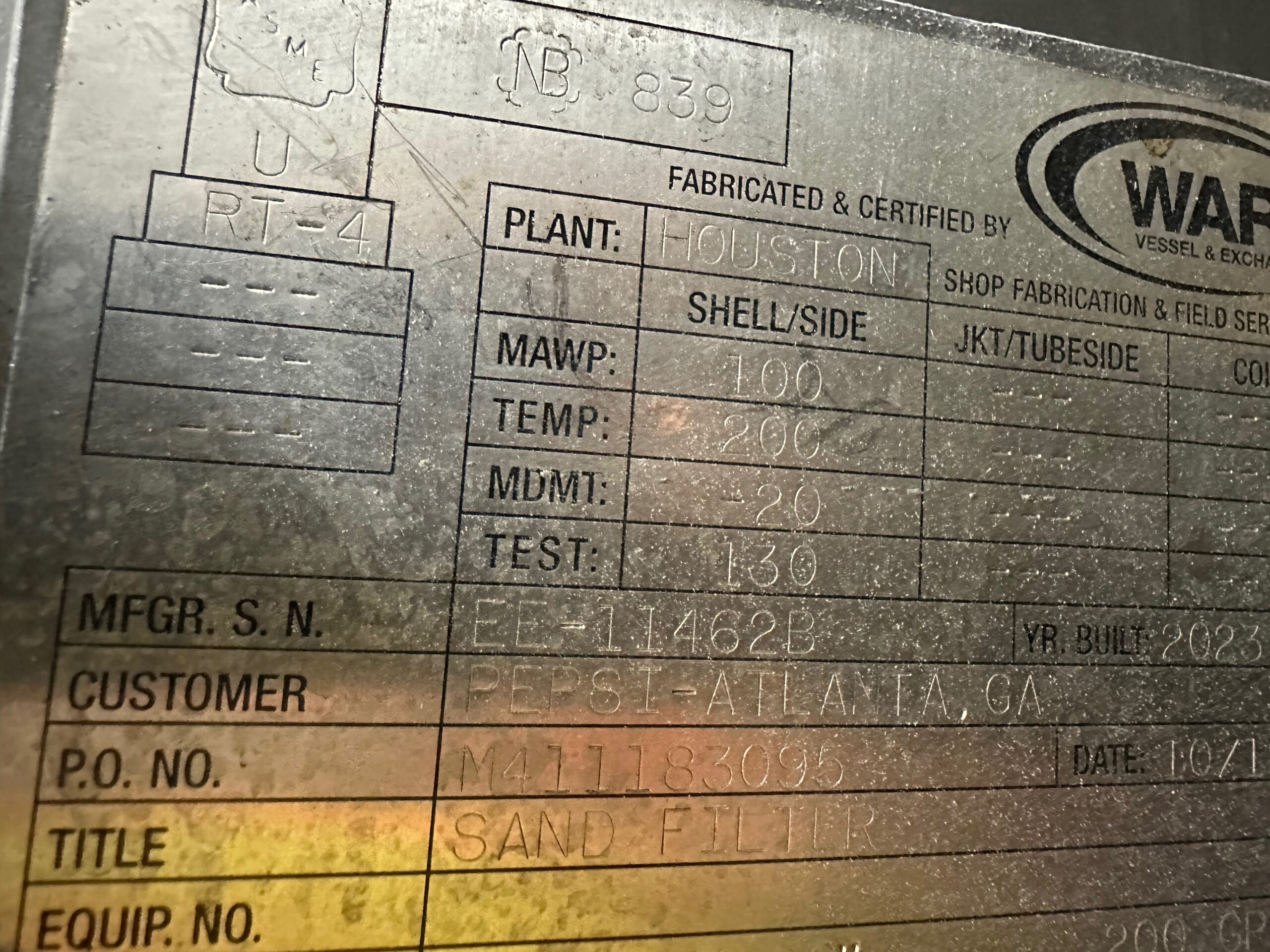 Ward 200 Gallon / Minute Stainless Steel Sand Filter Tank – New 2022 - Image 5