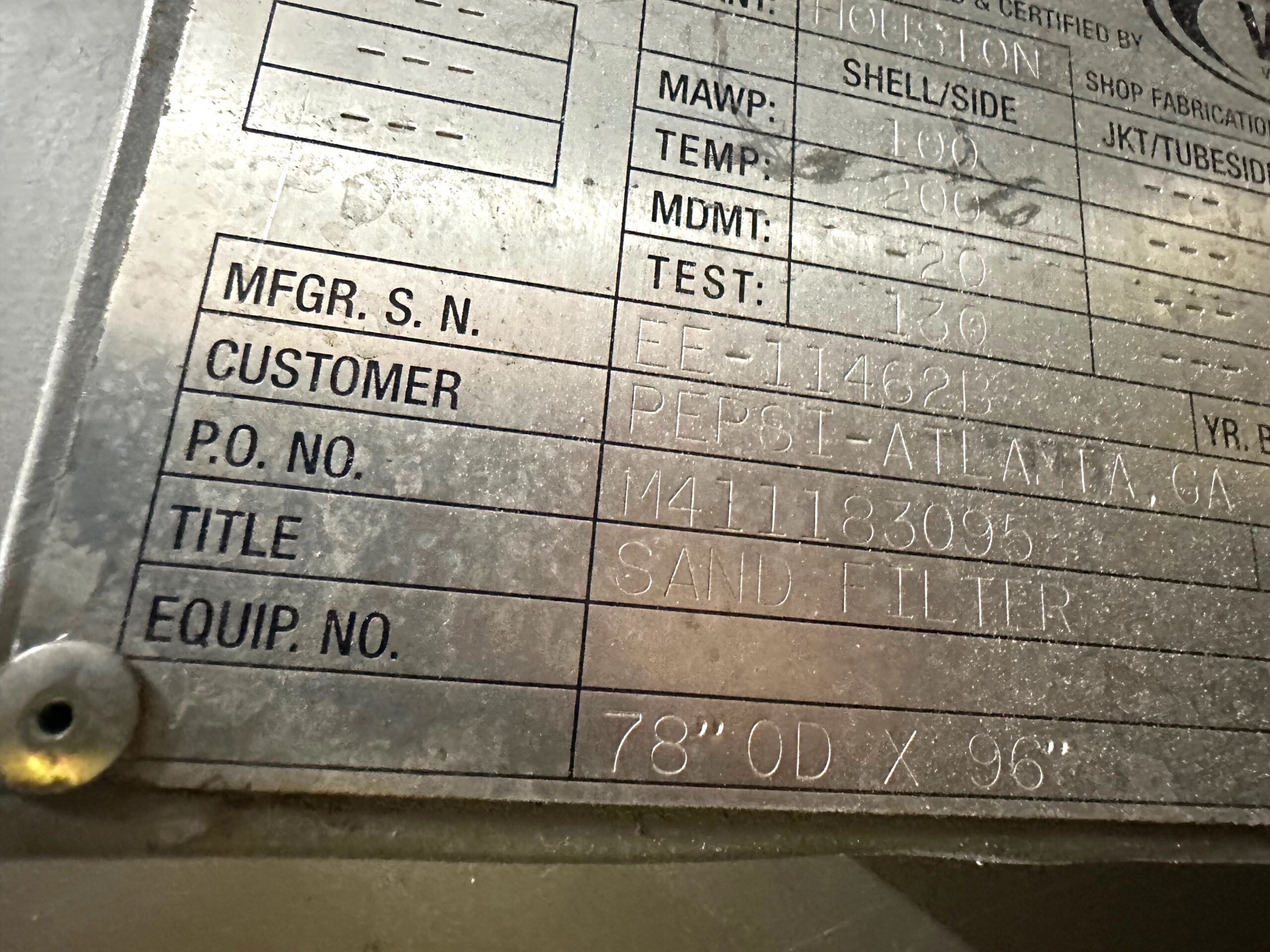 Ward 200 Gallon / Minute Stainless Steel Sand Filter Tank – New 2022 - Image 4