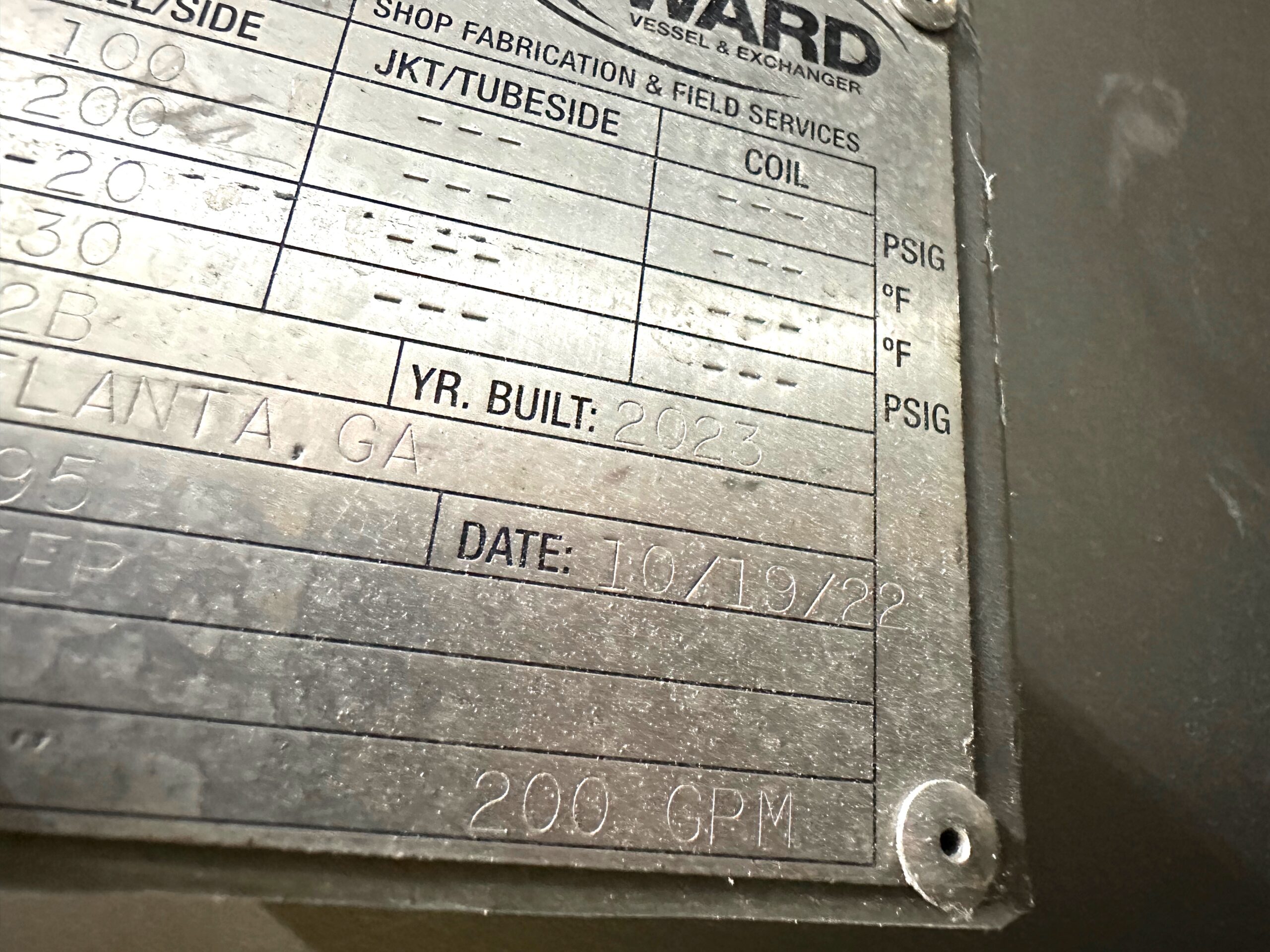 Ward 200 Gallon / Minute Stainless Steel Sand Filter Tank – New 2022 - Image 2